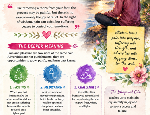 illustration featuring peaceful nature scenery, reflective atmosphere, soft artistic elements, meditation symbolism, and themes of pain, healing, wisdom, growth, and inner peace.