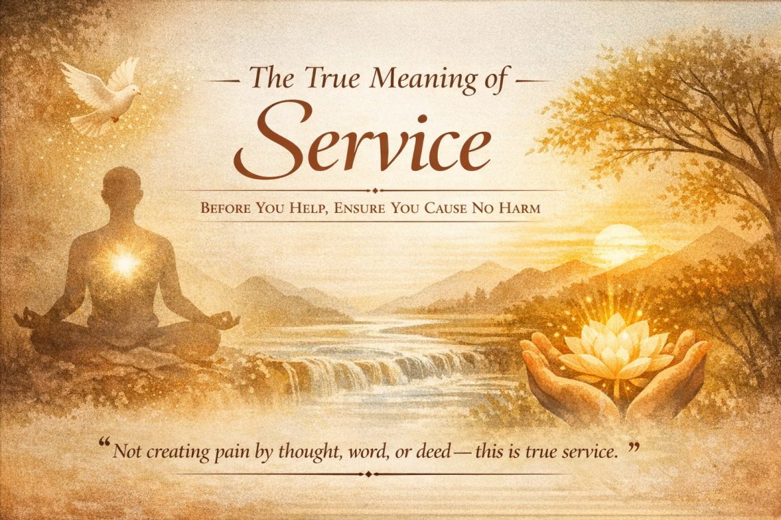 true meaning of service spiritual concept showing inner peace and selfless awareness
