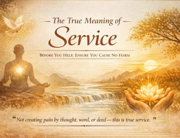 true meaning of service spiritual concept showing inner peace and selfless awareness