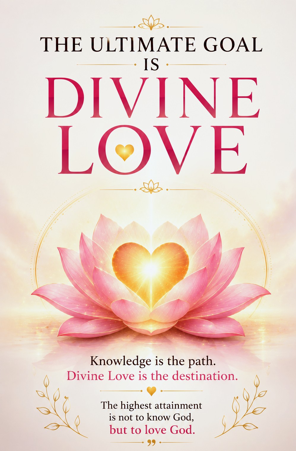 the journey from knowledge and understanding toward Divine Love, devotion, union with God, and eternal peace.