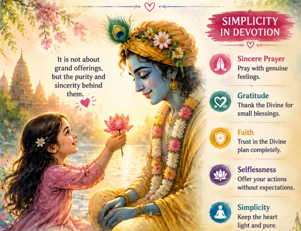 offering a lotus flower with themes of devotion, simplicity, sincerity, divine love, trust, and peaceful spiritual connection.
