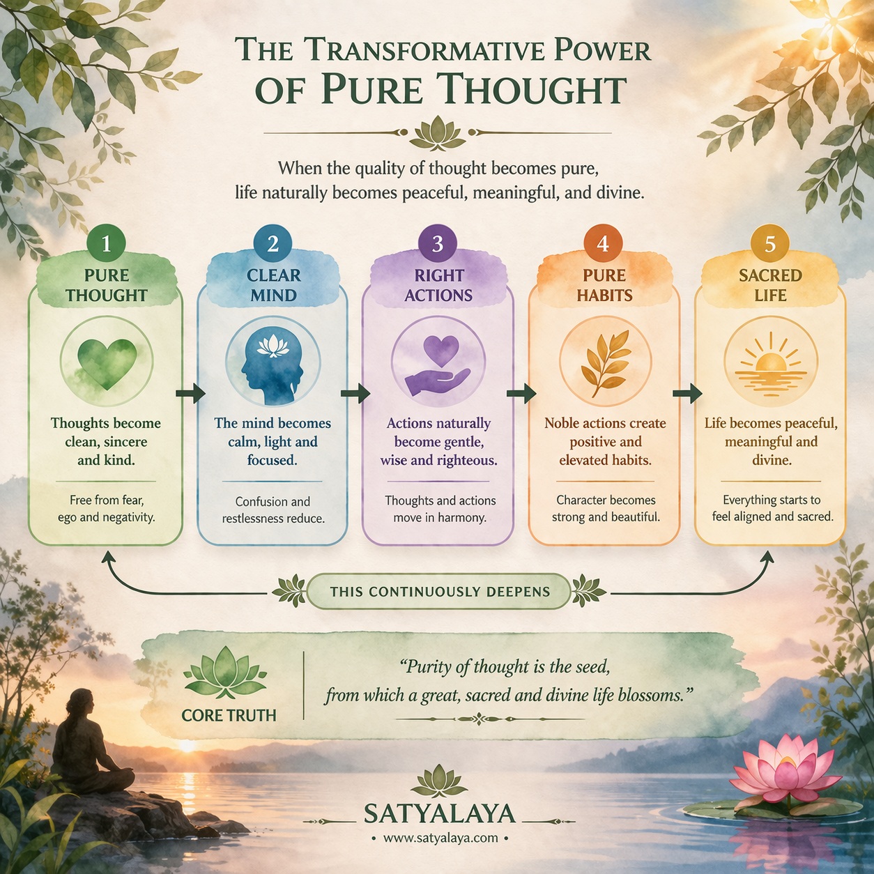Purity of thought brings peace, clarity, and a sacred sense of life