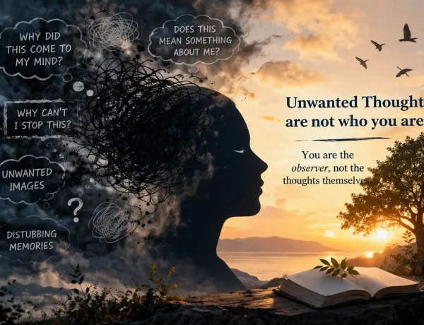 unwanted thoughts mental chaos vs inner peace illustrations