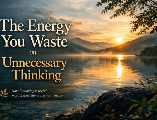 peaceful lake sunset representing calm mind and reduced unnecessary thinking