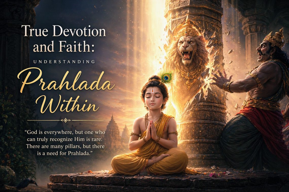 true devotion meaning prahlada narasimha divine presence spiritual illustration