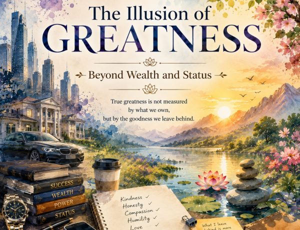 The Illusion of Greatness Beyond Wealth and Status 2 true greatness beyond wealth, status, and material possessions through inner virtues and Vedic wisdom.