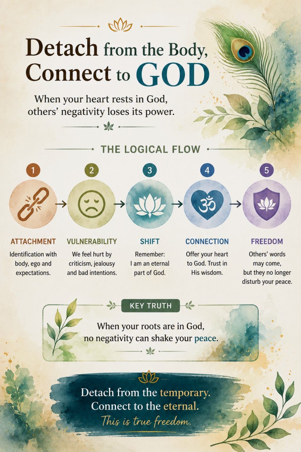 image showing the journey from attachment to inner freedom through a deeper connection with God.